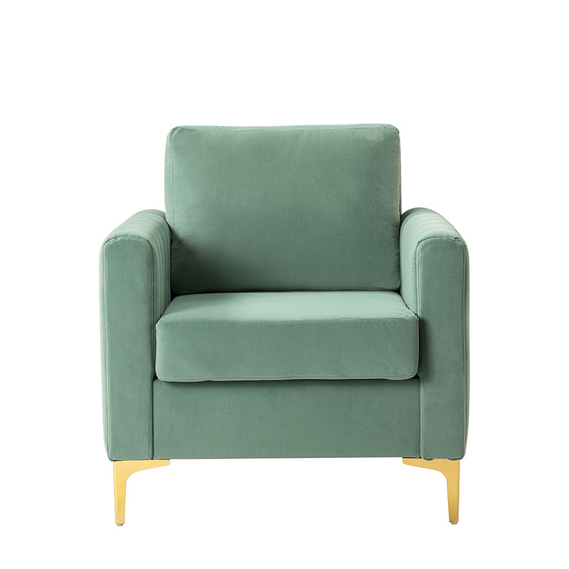 Luxury Didyme Velvet Club Armchair - Modern Accent Chair for Living Room, Bedroom & Office - Plush Upholstered Lounge Chair with Sturdy Wooden Legs - Perfect for Reading Nook, Home Theater & Cozy Spaces