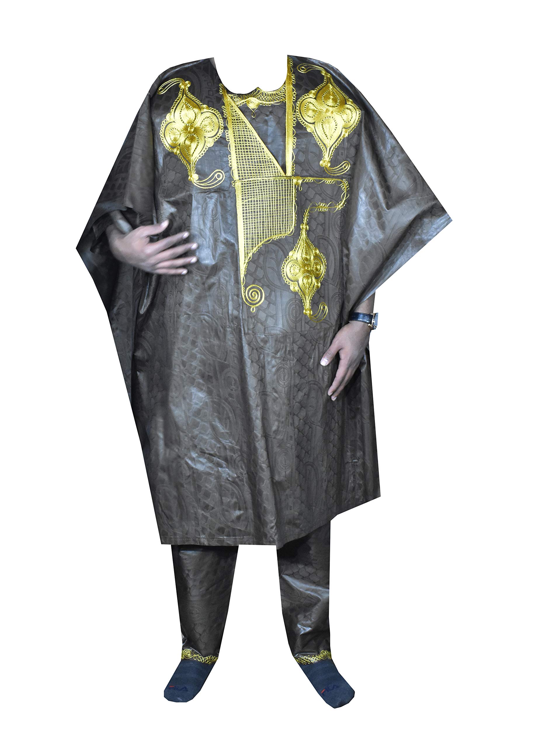 African Men's Clothing - Grand Boubou & Agbada Traditional Outfit | Handmade African Attire for Men | Perfect for Weddings, Festivals & Special Occasions