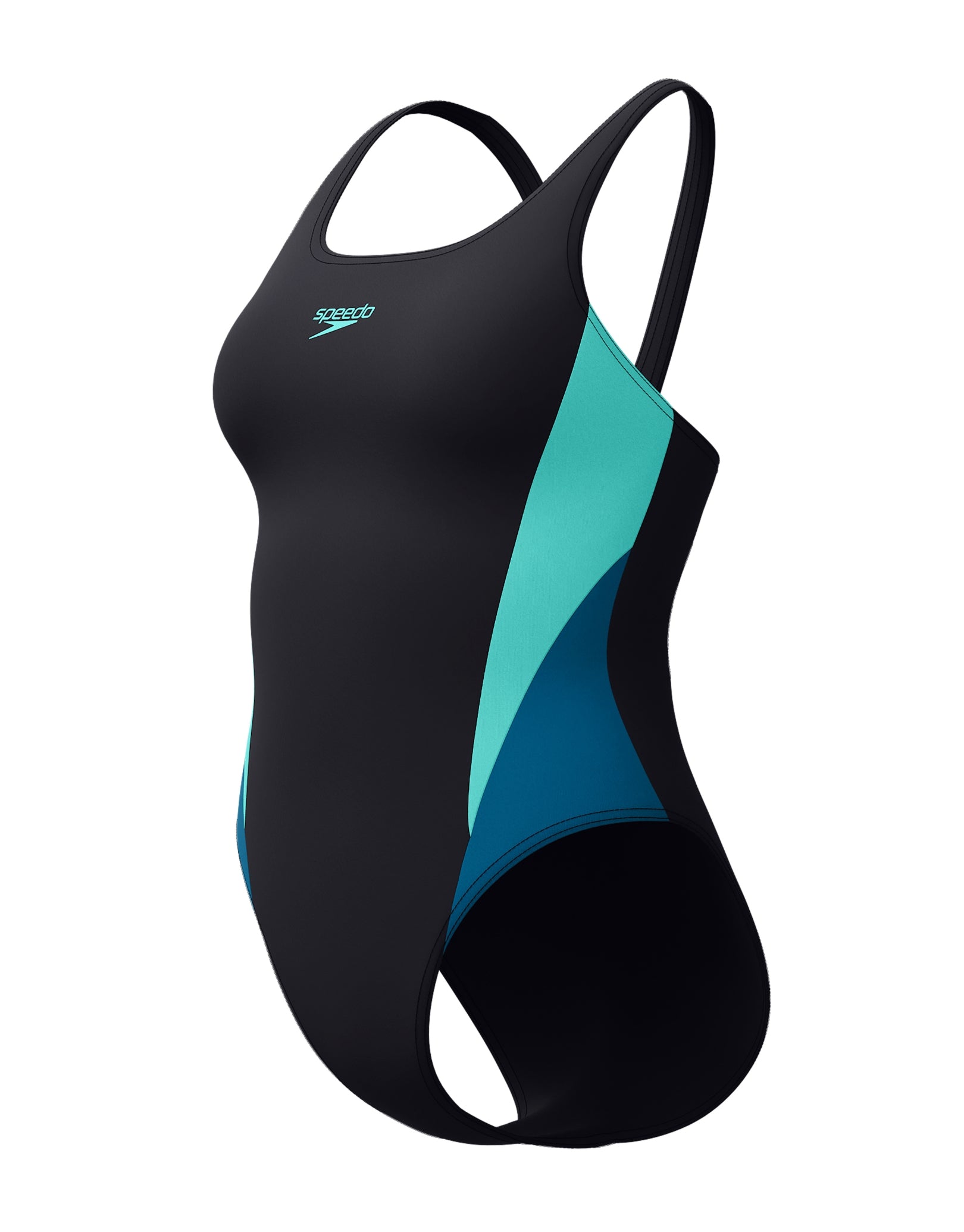 Colorblock 2.0 Swimsuit for Women - Black & Turquoise Two-Tone Bathing Suit - Perfect for Beach, Pool & Summer Vacations