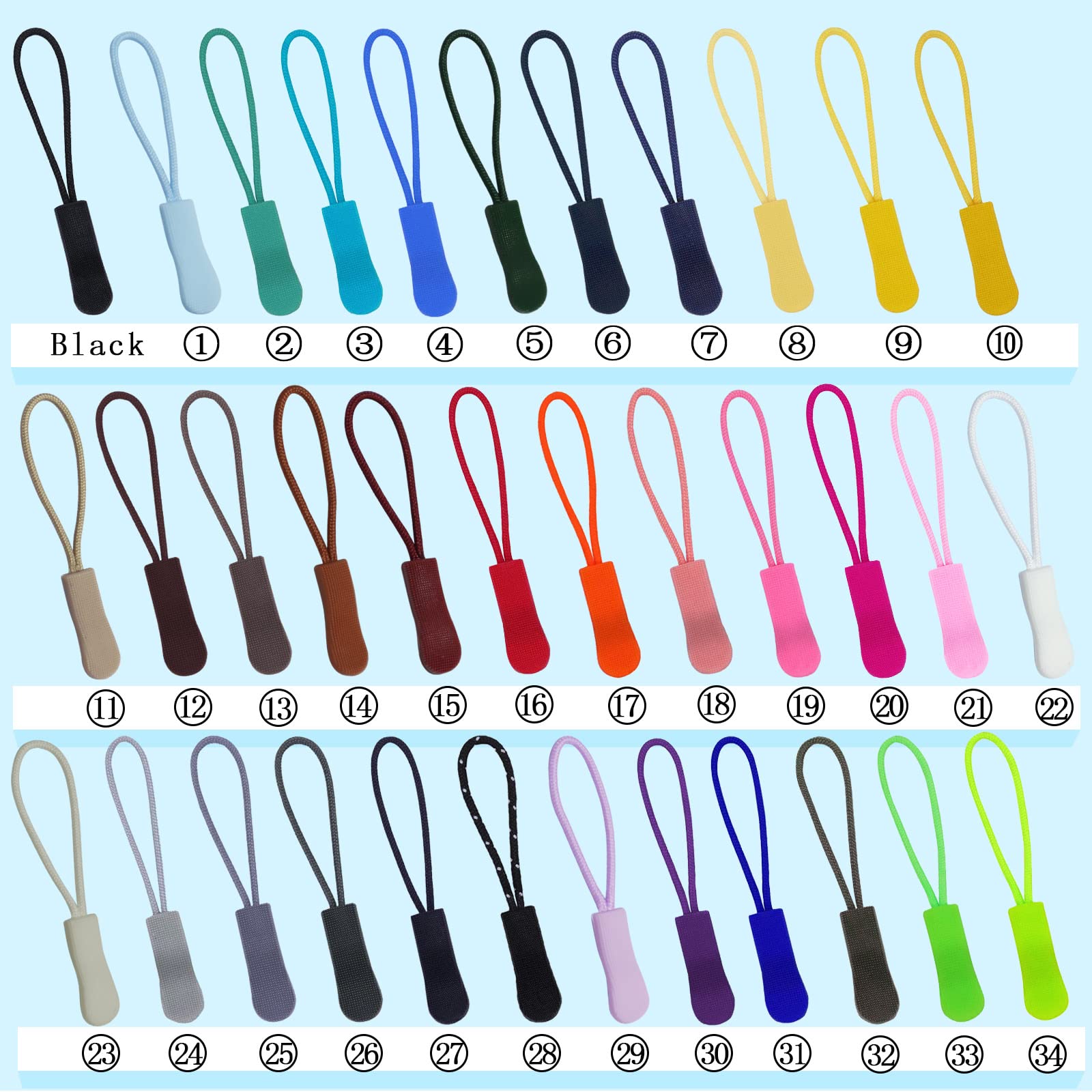 20PCS Durable Nylon Zipper Pulls & Extension Tabs - Zip Fixer Replacement for Backpacks, Jackets, Boots, Luggage, Purses - Perfect for Outdoor Gear Repair & DIY Fashion Accessories (Red)