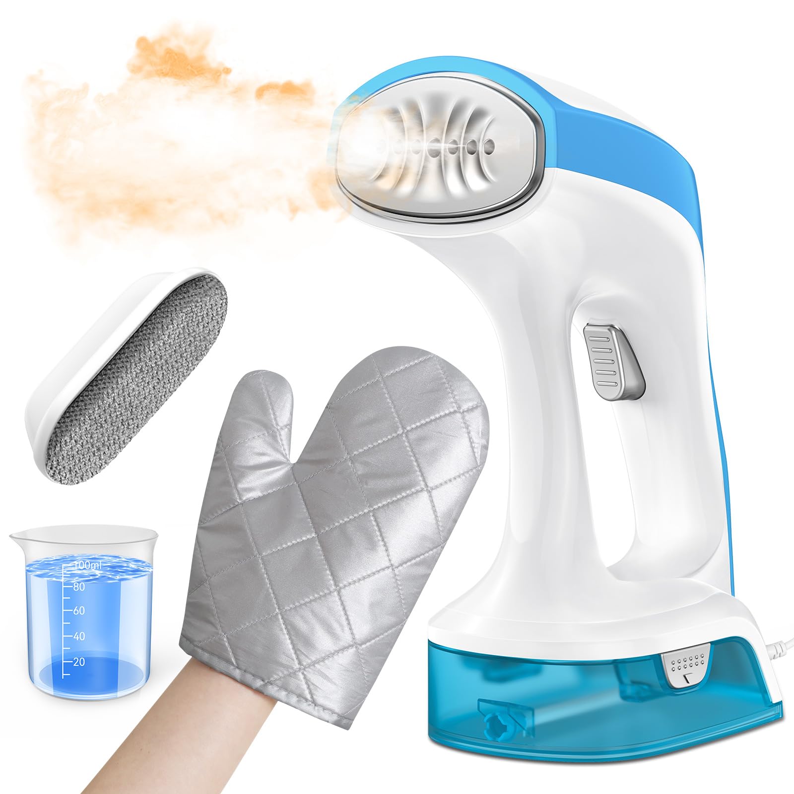 2-in-1 Handheld Steamer & Iron for Clothes - 1000W Portable Garment Steamer with 30-Second Fast Heat-up, 260mL Leak-Proof Tank - Safe Wrinkle Remover for All Fabrics | Perfect for Travel, Home Use & Quick Outfit Refresh