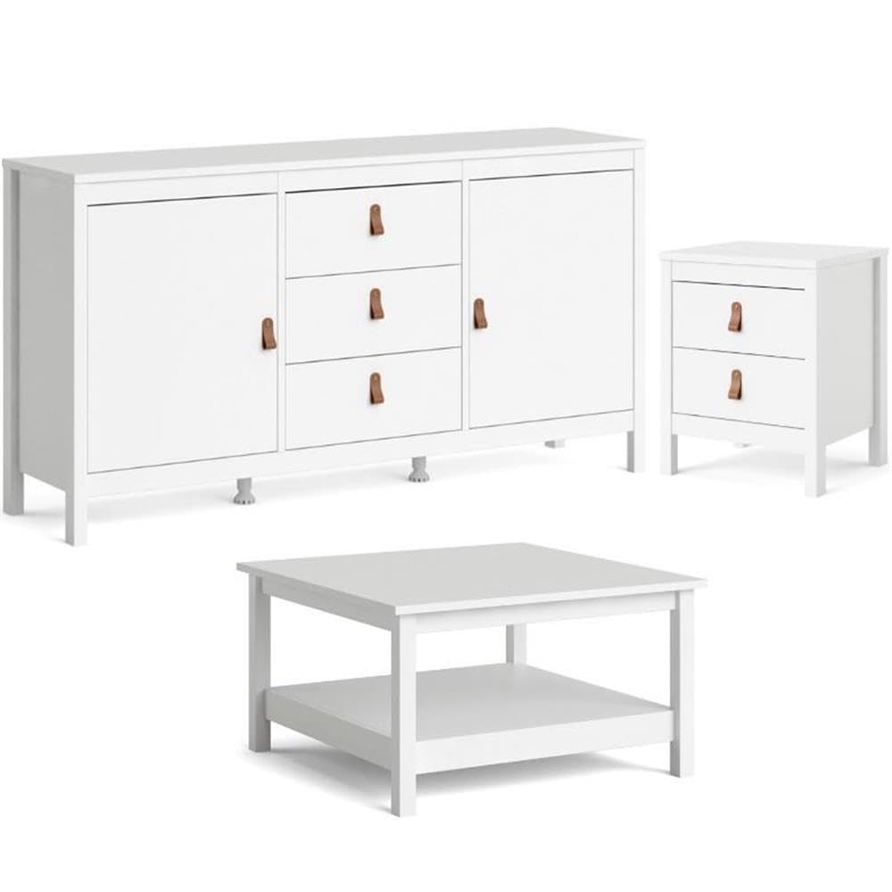 Home Square 3-Piece Modern Furniture Set - Nightstand, Sideboard & Coffee Table for Living Room | Perfect for Small Spaces & Apartment Decor
