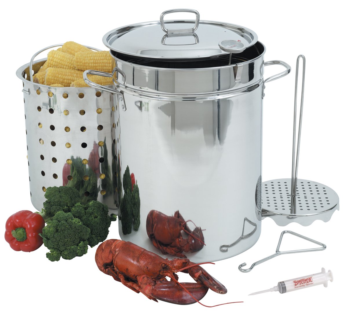 Bayou Classic 32 Quart Stainless Steel Turkey Fryer Kit with High Pressure Patio Stove & Windscreen - Perfect for Outdoor Cooking, Backyard BBQs, and Holiday Turkey Frying