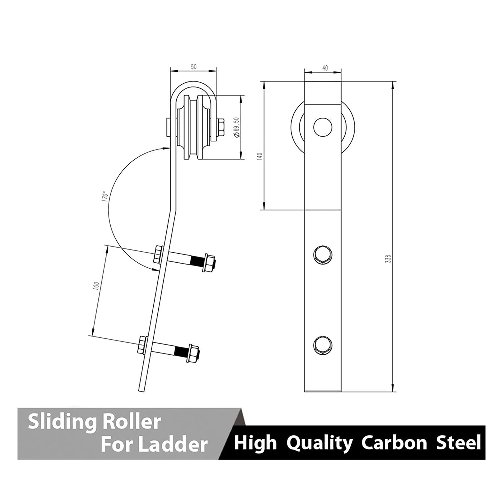 12ft Sliding Barn Door Hardware Kit - 5ft to 16ft Adjustable Hanging Rail with Extension (Ladder Not Included) | Perfect for Home, Loft, Library & Indoor Spaces | Easy Installation & Smooth Operation