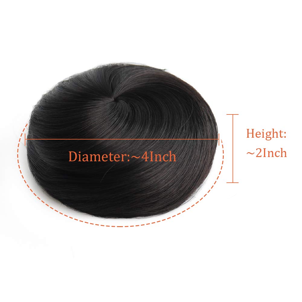 2PCS Black Fake Hair Buns for Women & Girls - Hairpiece for Workplace, Bridal, Wedding & Updo Hairstyles - Perfect for Professional, Formal & Special Occasions