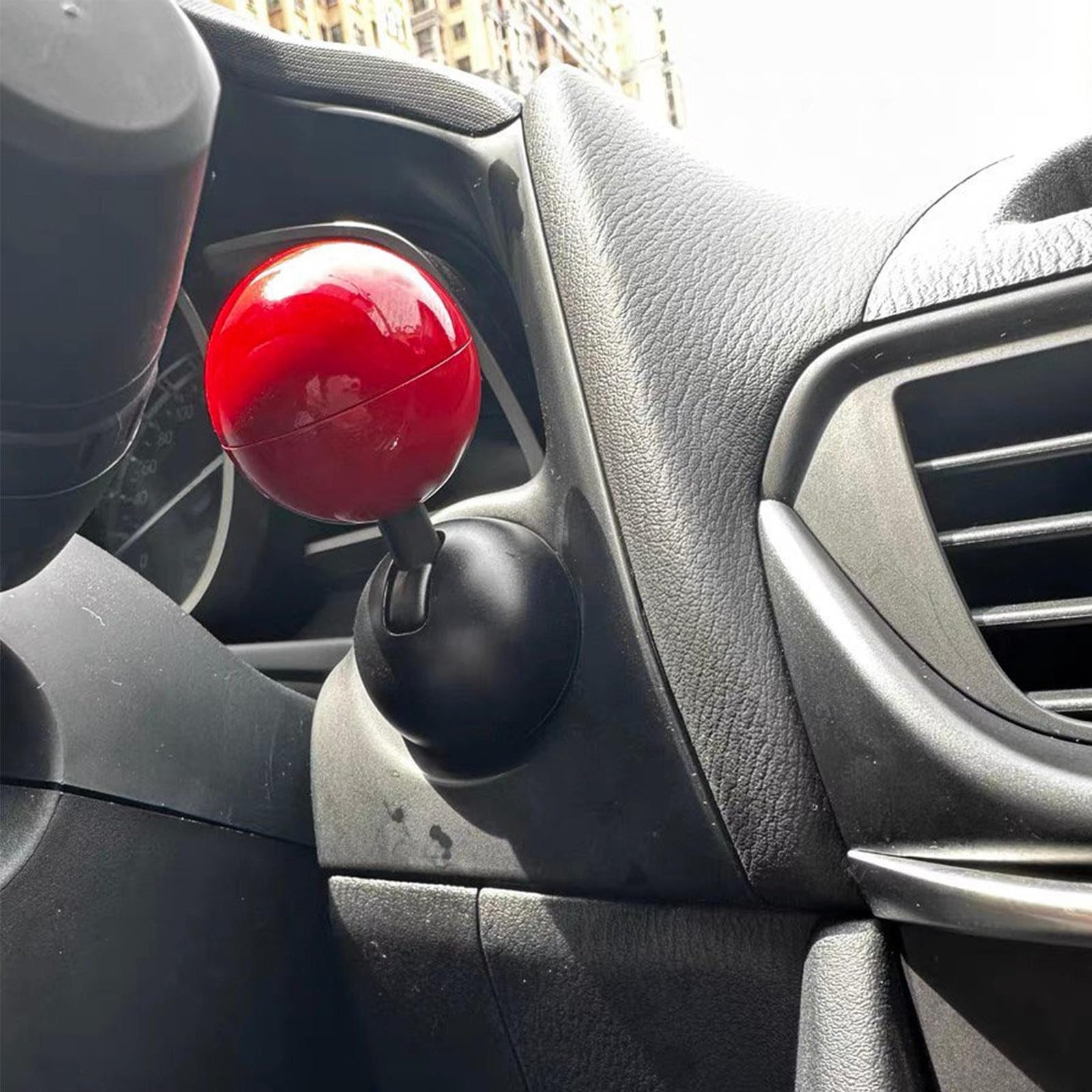 Premium Car Push Start Button Cover - Full Metal Ball-bar Automotive Decorative (Red) | Engine Start Stop Button Protector | Universal Fit for Most Vehicles | Perfect for Car Enthusiasts & Customization Projects