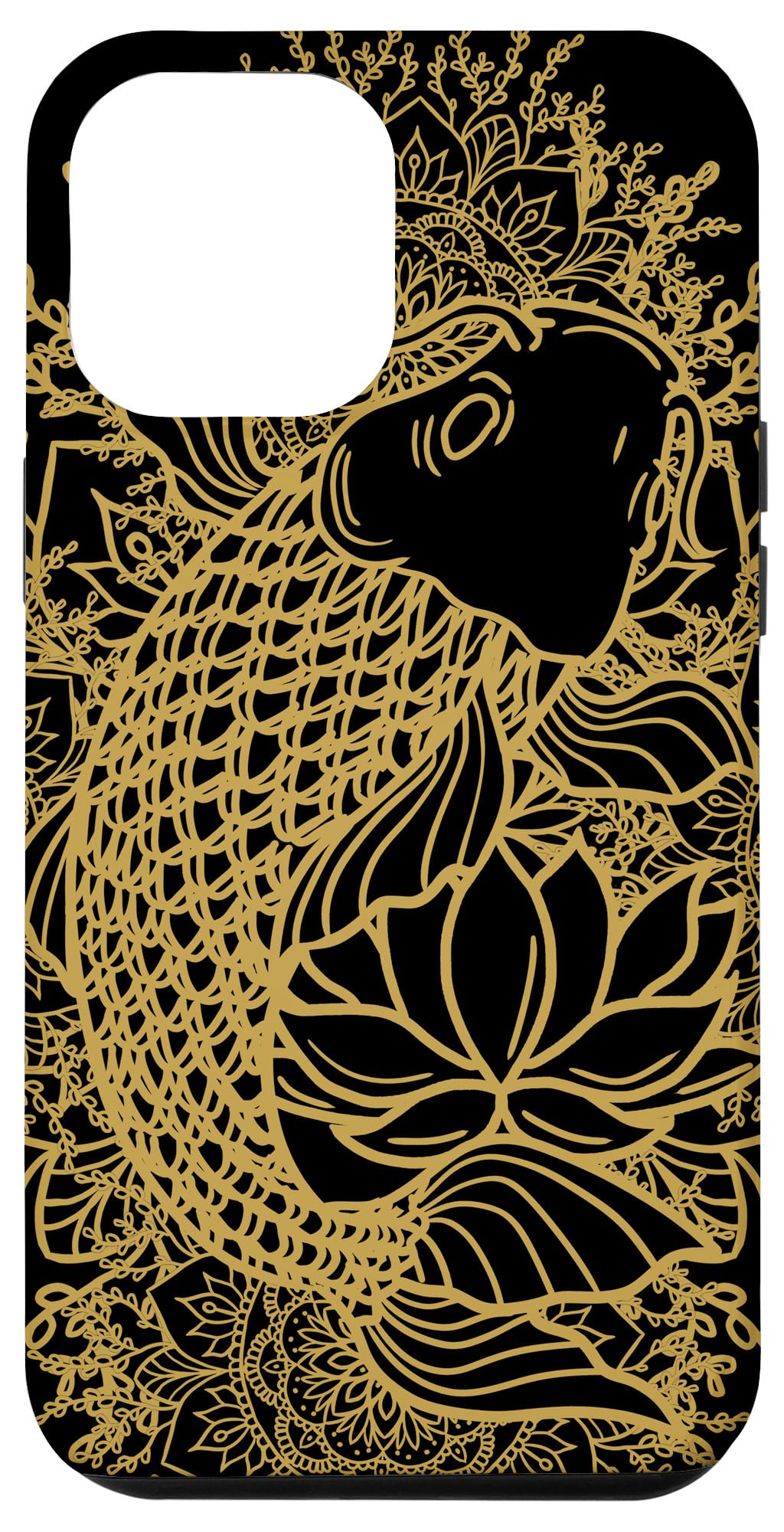 Vintage Japanese Carp Silhouette iPhone 12 Pro Max Case - Unique Koi Fish Design Phone Cover for Pond & Nature Lovers - Perfect Gift for Pet Owners & Japan Culture Enthusiasts (Use for Everyday Protection, Travel, or Special Occasions)
