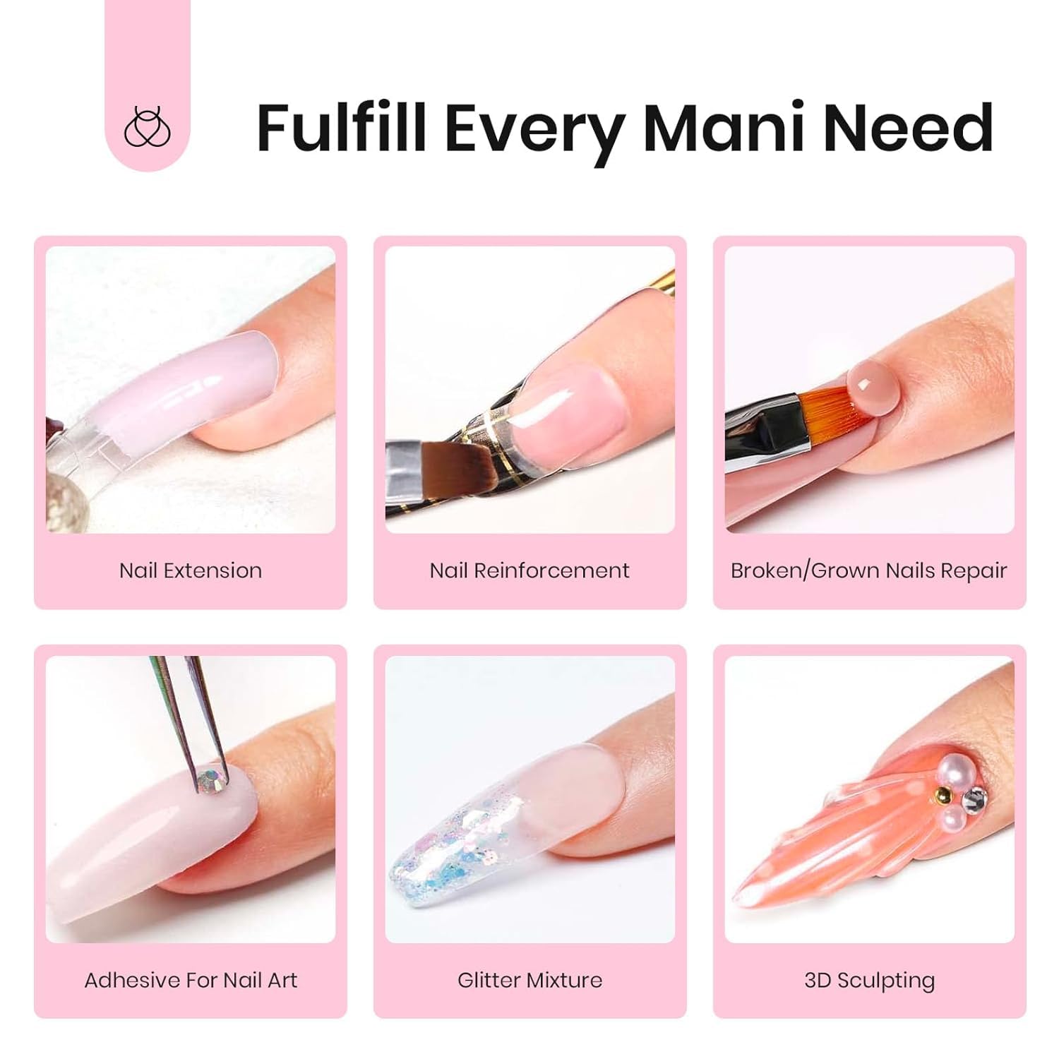 PROROOP 15ml/0.5oz Poly Extension Builder Gel - Professional Nail Strengthening Gel for DIY Manicures, Trendy Pink Polish with Long-Lasting Shine | Perfect for Home Nail Art, Salon-Quality Results & Gift Ideas for Women