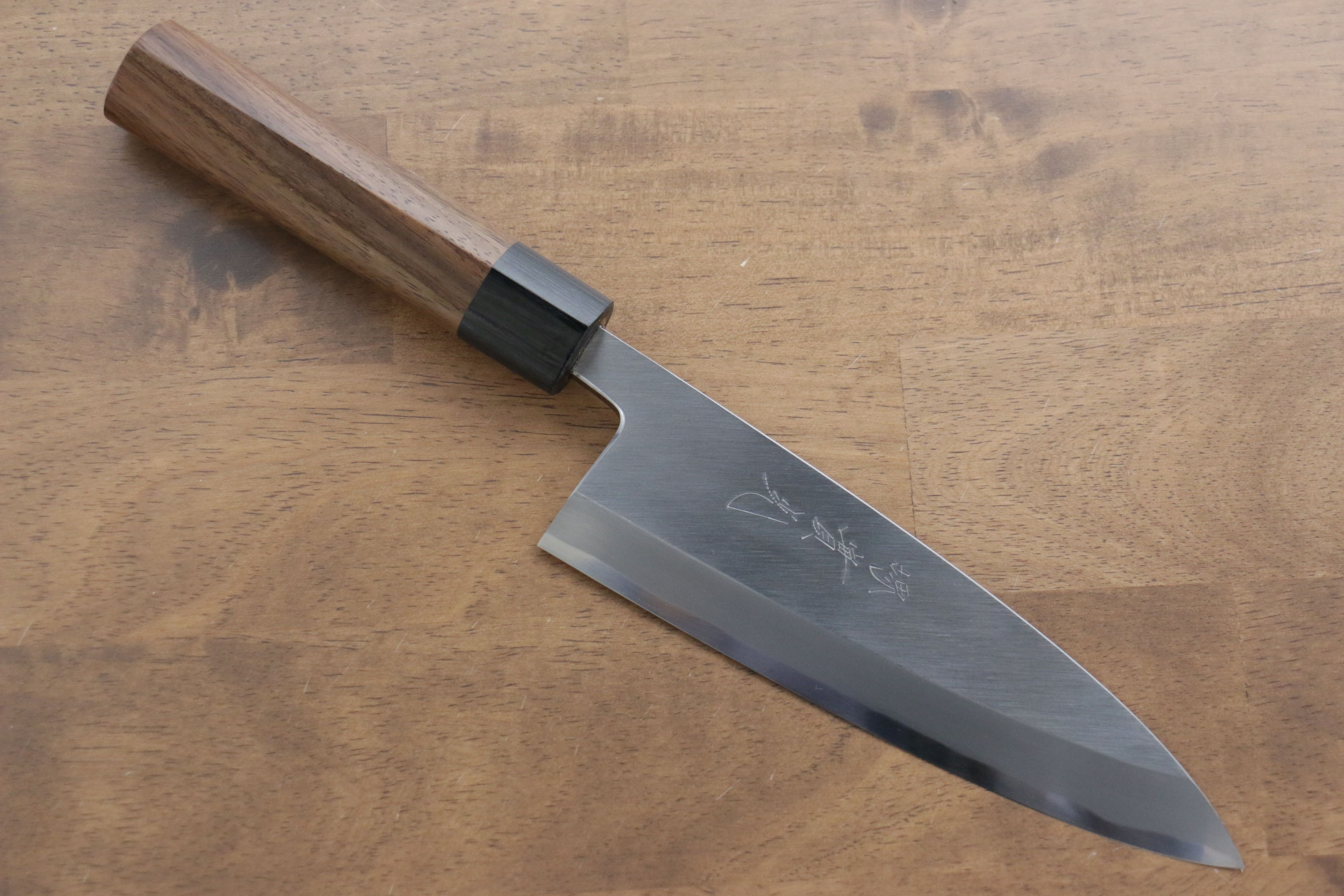 Premium Jikko White Steel No.2 Deba Knife 180mm - Authentic Japanese Chef Knife with Shitan Handle for Sushi, Fish Filleting & Professional Kitchen Use