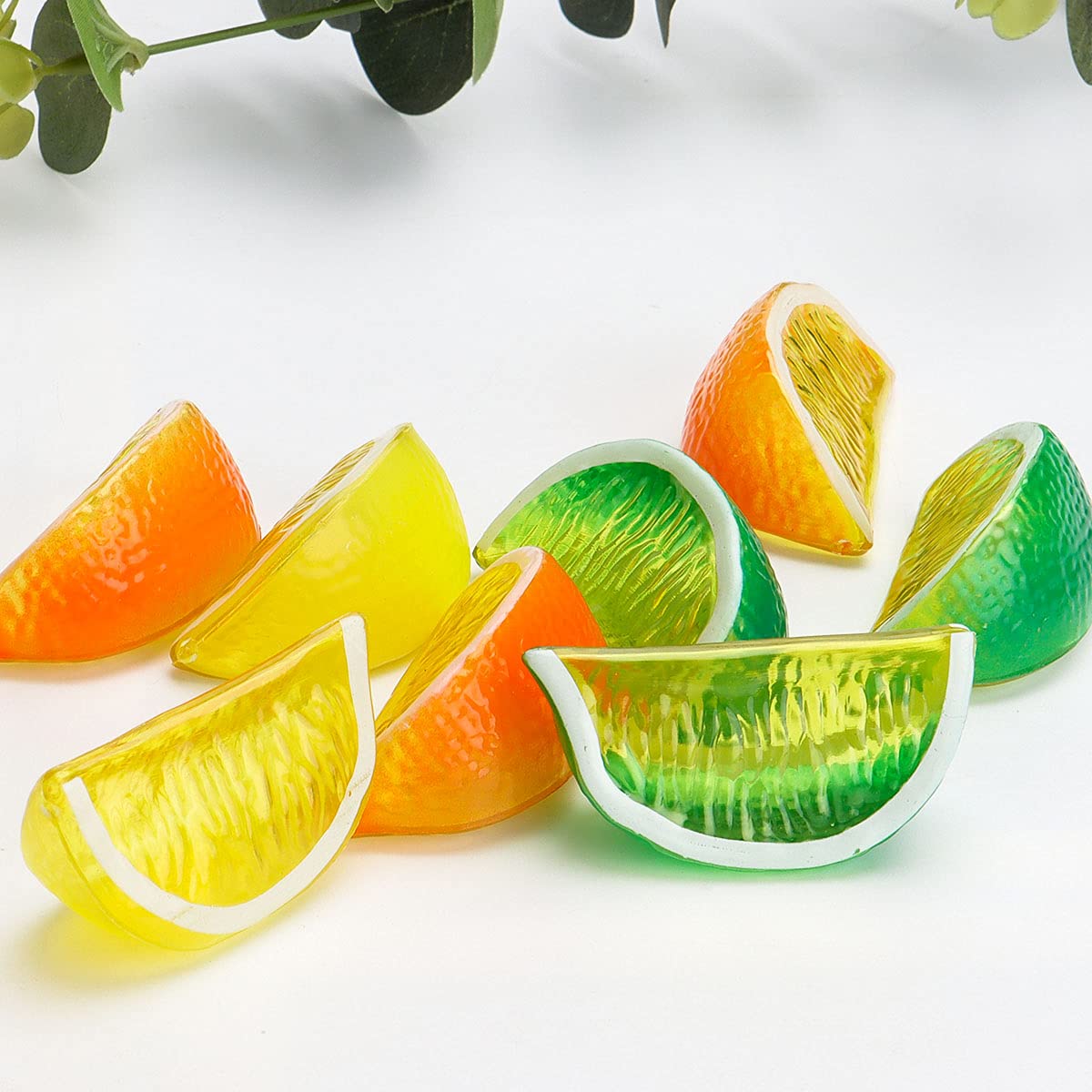 10 PCS Artificial Lemon Blocks - Realistic Fake Lemon Decor, Plastic Fruit Models for Home Kitchen, Party Table, Wedding Photography Props - Perfect for DIY Crafts, Centerpieces & Themed Events (Orange)