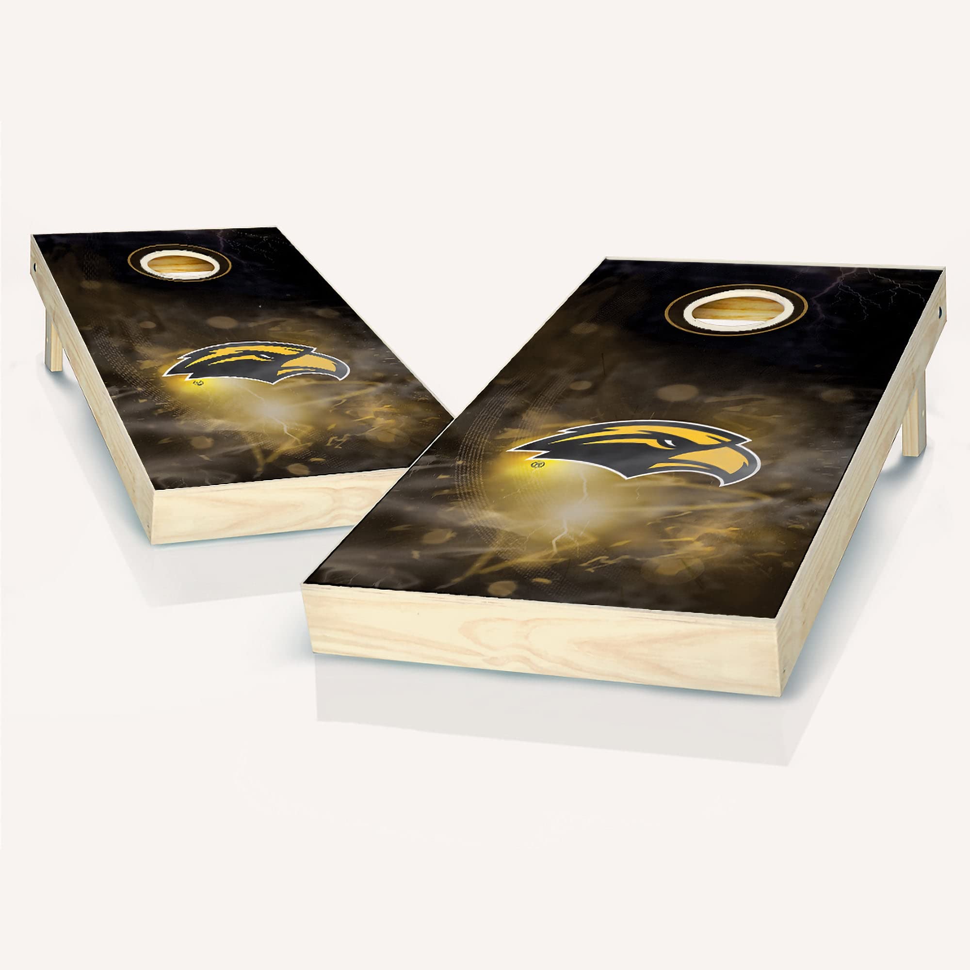 Southern Miss Smoke Cornhole Game Set - 2 Wooden Boards & 8 Bean Bags for Outdoor Tailgating, Backyard Parties, and Family Fun | Premium Cornhole Set for Adults and Kids