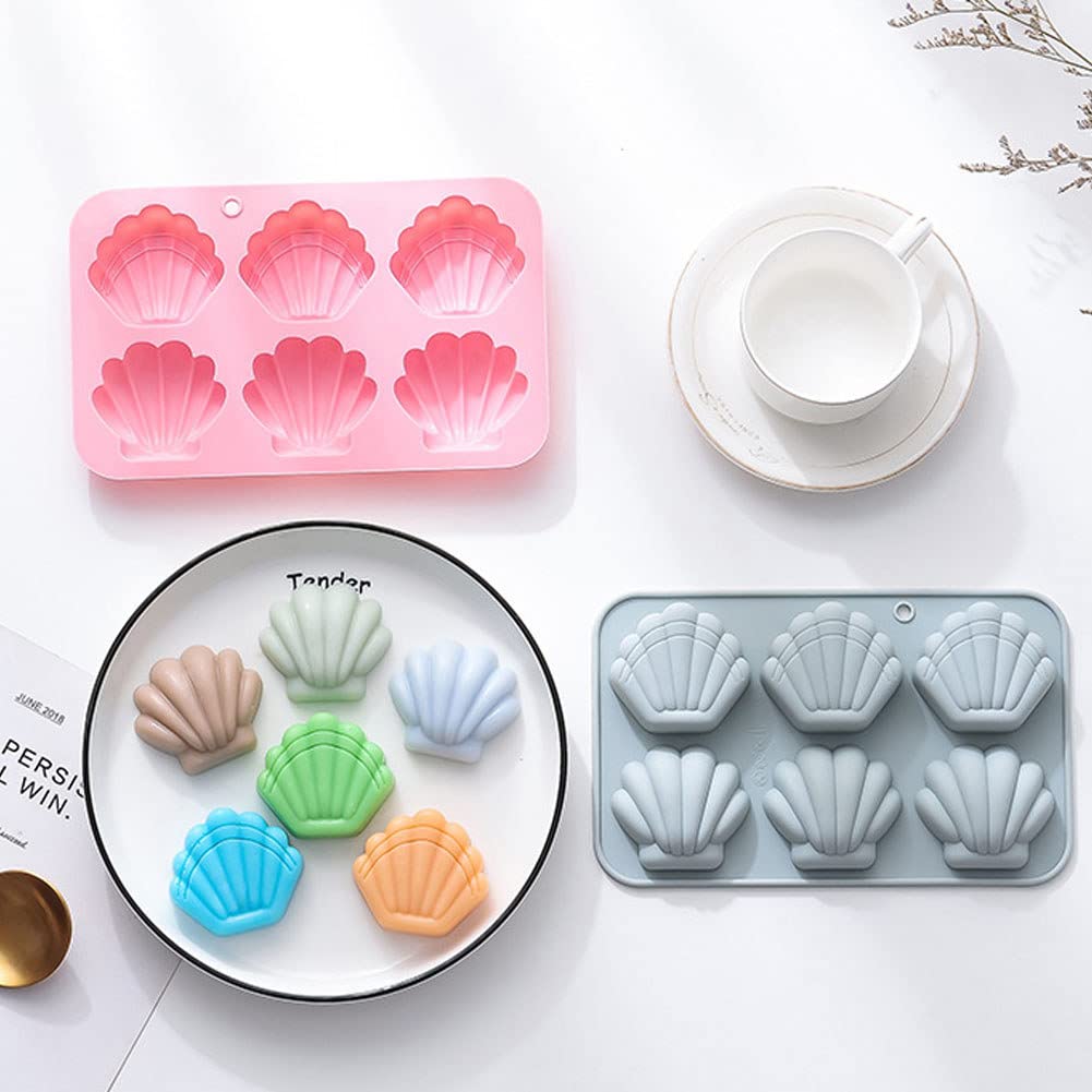 CANDeal Silicone Madeleine Baking Tray Set of 2 - Non-Stick 6-Cavity Madeleine Mold for Cakes, Chocolate, Candy & Biscuits - Perfect for Home Baking, Tea Parties & French Pastry Making