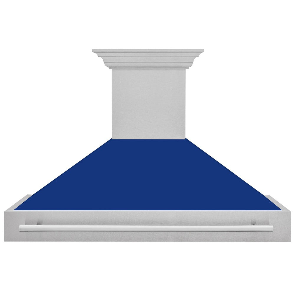 ZLINE 48-Inch Stainless Steel Wall Mount Range Hood with Satin Finish & Stainless Steel Handle (8654SNX 48) - Powerful Kitchen Ventilation for Gas Stoves & Cooking Areas