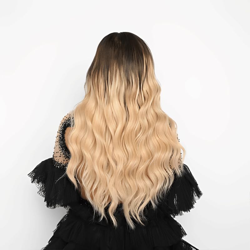 Tinashe 16-Inch Real Human Hair Straight Extensions - 90g Chocolate Brown to Caramel Blonde Ombre Invisible Wire Fish Line Clip-Ins for Volume & Length | Perfect for Daily Styling, Parties & Special Occasions