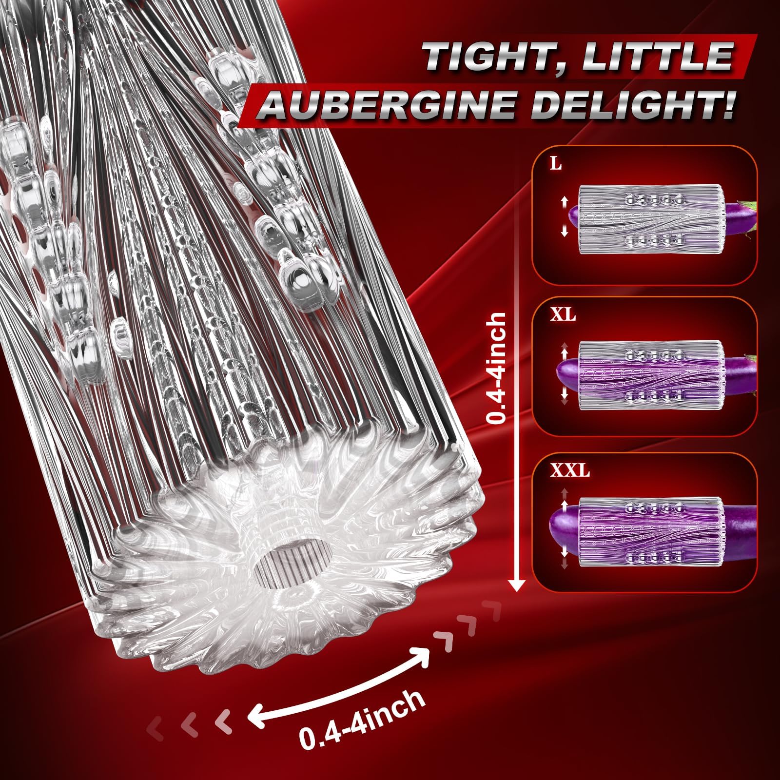15 Beaded Transparent Male Masturbator - Soft Sucking Penis Sleeve with Vagina Texture | Portable Blowjob Sex Toy for Men | Enhanced Stimulation Points | Perfect for Travel & Discreet Solo Pleasure