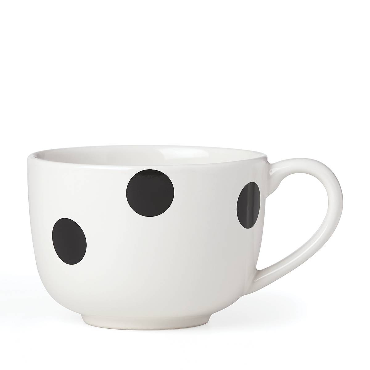 Premium Black Latte Mug with Decorative Dots - Elegant Coffee Cup for Home, Office & Cafe Use