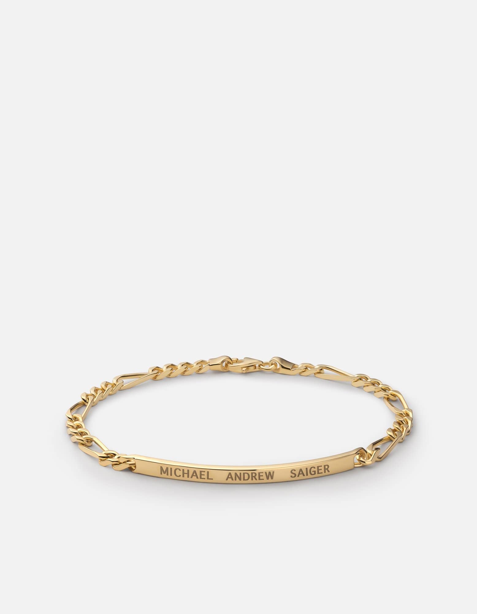 3mm ID Figaro Chain Bracelet in Gold Vermeil - Elegant Jewelry for Women, Perfect for Daily Wear, Parties & Gifts