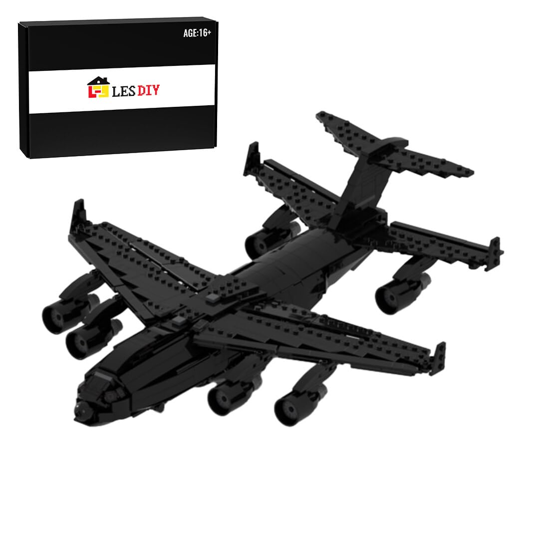 LOCHE 893PCS Military Army Airplane Building Block Set - MOC-144700 C-17 Military Helicopter Model Construction Kit, Compatible with Lego Technic | Perfect for Collectors, STEM Education & Warplane Enthusiasts