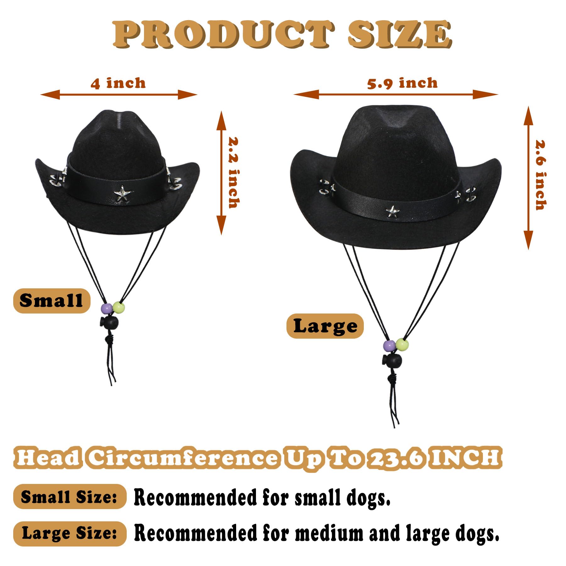 Funny Dog Cowboy Costume for Halloween - Cowboy Hat & Red Bandana Scarf for Small, Medium & Large Dogs | Perfect for Halloween Parties, Pet Parades & Photo Shoots (Black Hat & Red Bandana, Large)
