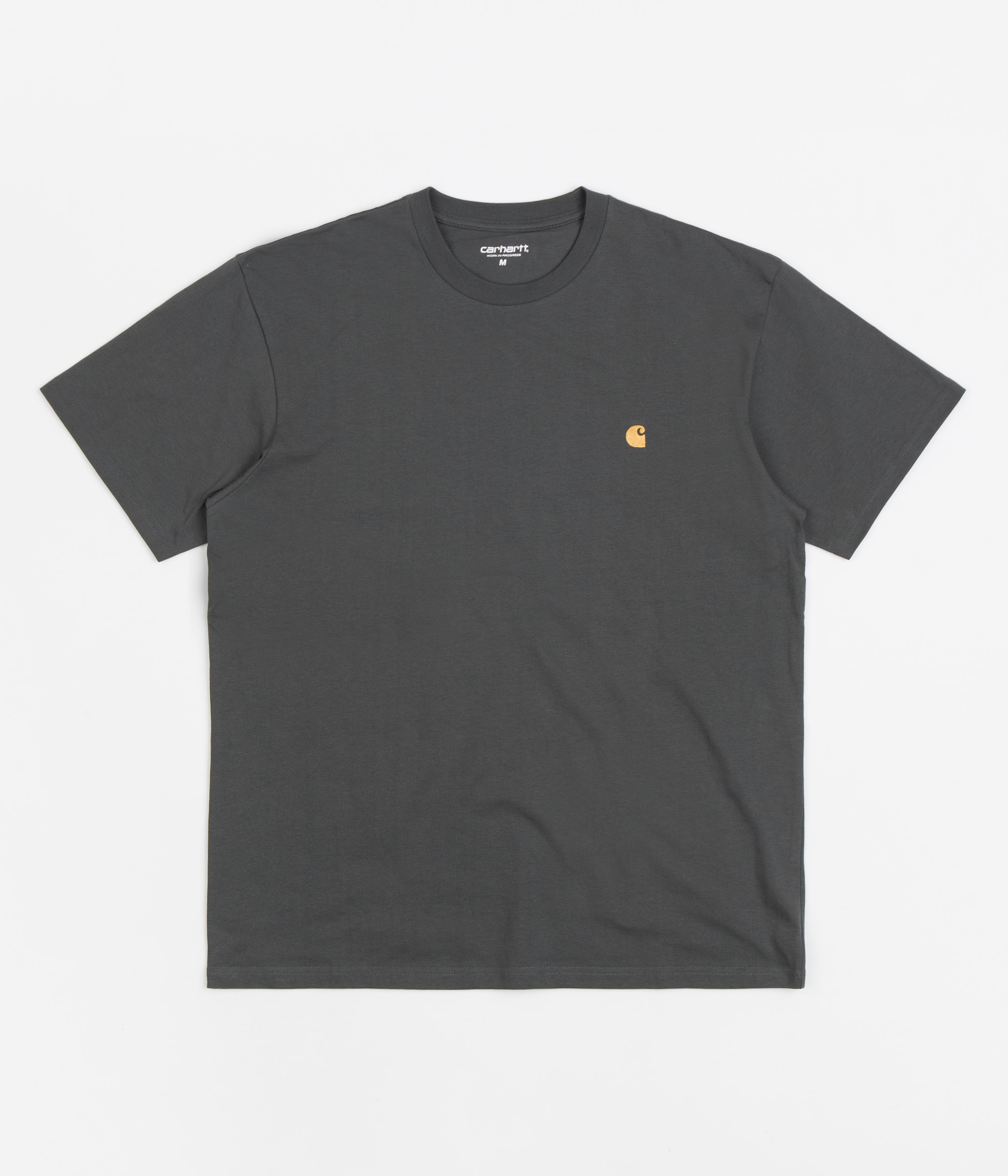 Carhartt Chase Short Sleeve T-Shirt for Men - Jura/Gold Color - Comfortable Casual Wear for Work, Outdoor Activities & Everyday Use