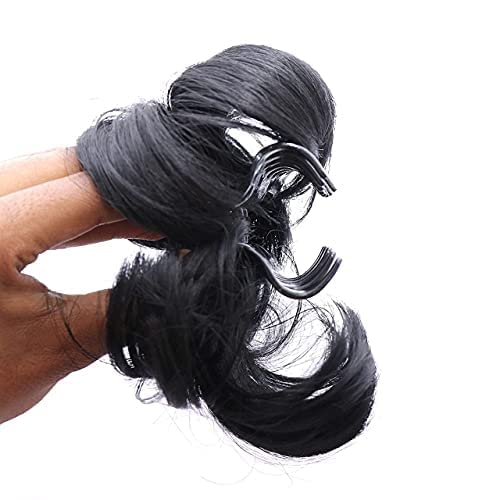 SURAKO COLLECTIONS Black Medium Artificial Juda Hair Clip with Clutcher - Perfect for Weddings, Parties, and Everyday Hair Accessories