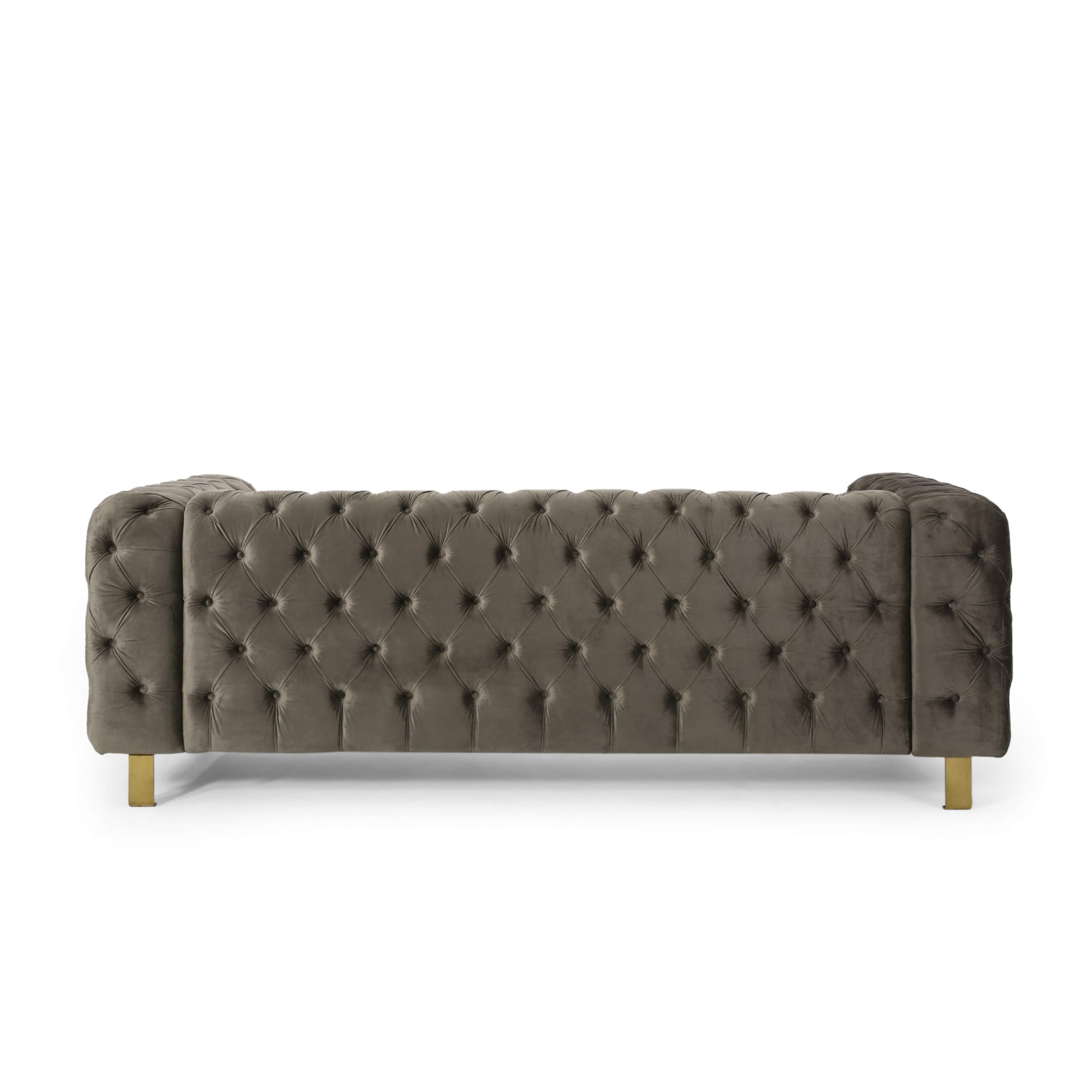 Christopher Knight Home Keyser Modern Gray & Gold Sofa - Stylish Living Room Furniture for Small Spaces & Apartments