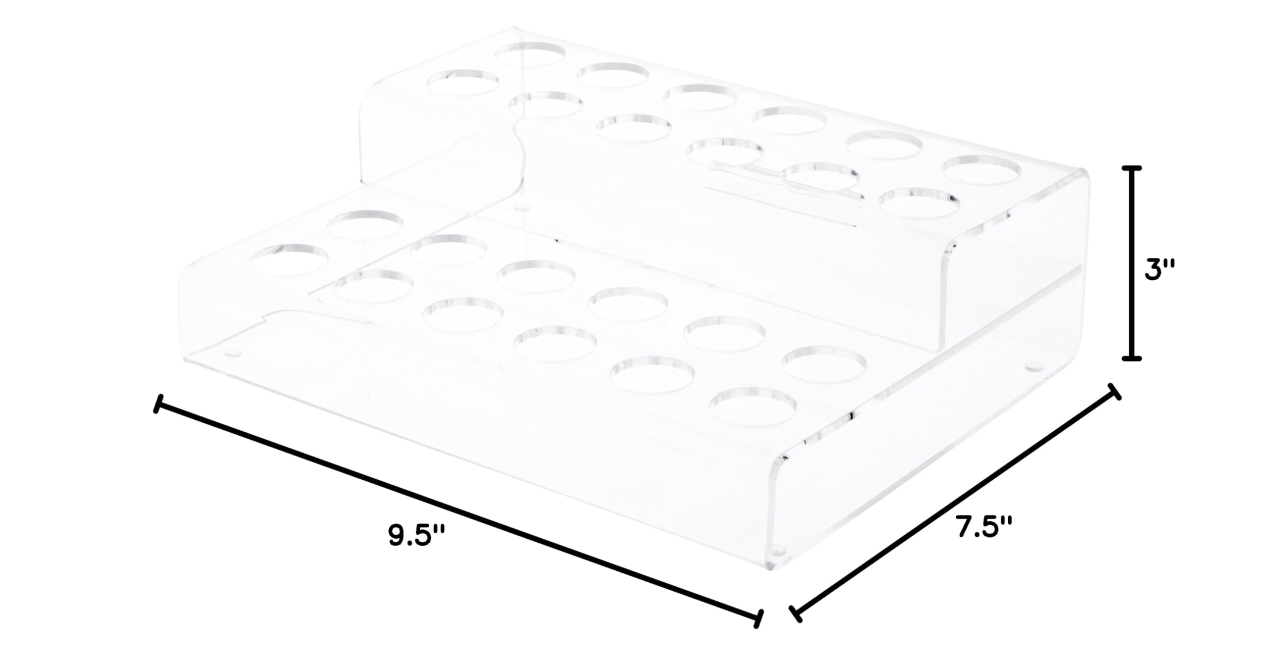 Plymor Clear Acrylic 2-Tier Display Stand for 24 Round Lipstick Tubes - 3