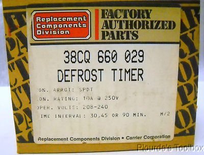 Carrier 38CQ 660 029 Defrost Timer 10A 250V - Replacement Part for Refrigerators & Freezers - Ideal for Home, Restaurant, and Commercial Use