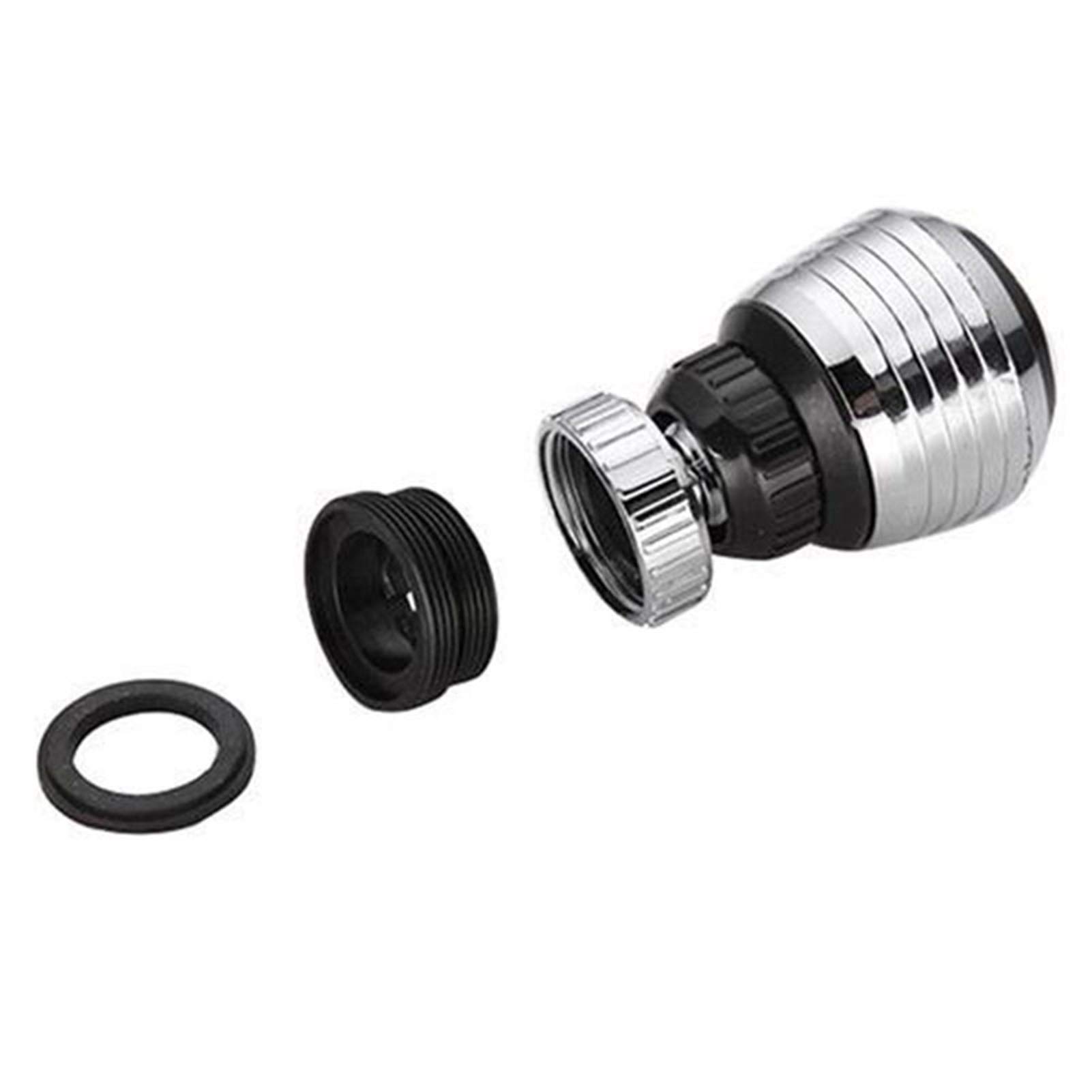 Rotatable Adjustable Faucet Nozzle - 360° Swivel Water Filter Adapter, Tap Aerator Diffuser for Kitchen Sink | Water Saving Purifier Accessory (Black) | Perfect for Washing Dishes, Filling Pots & Eco-Friendly Water Conservation
