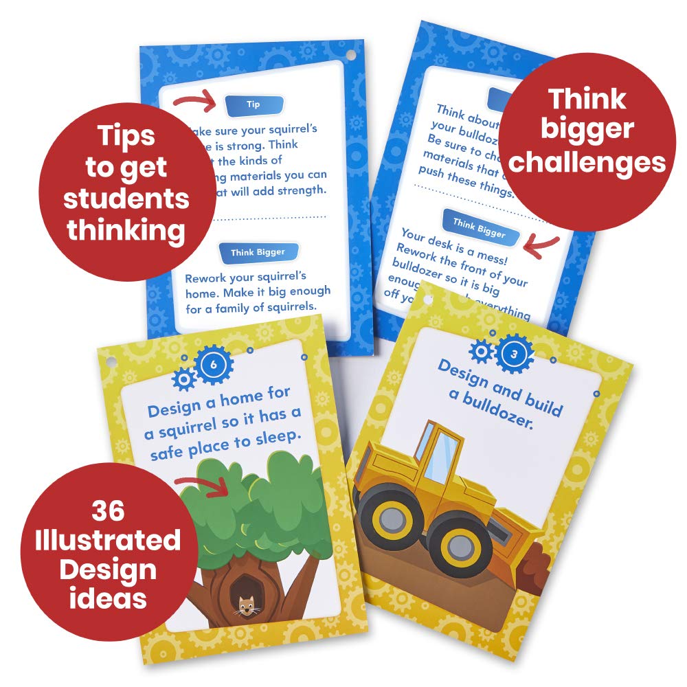 hand2mind Makerspace Task Cards - 36 STEM Learning Activities for Kids (Grades K-2) | Creative Building Projects, Educational Toys & Classroom Supplies | Perfect for Homeschooling & Elementary STEM Labs