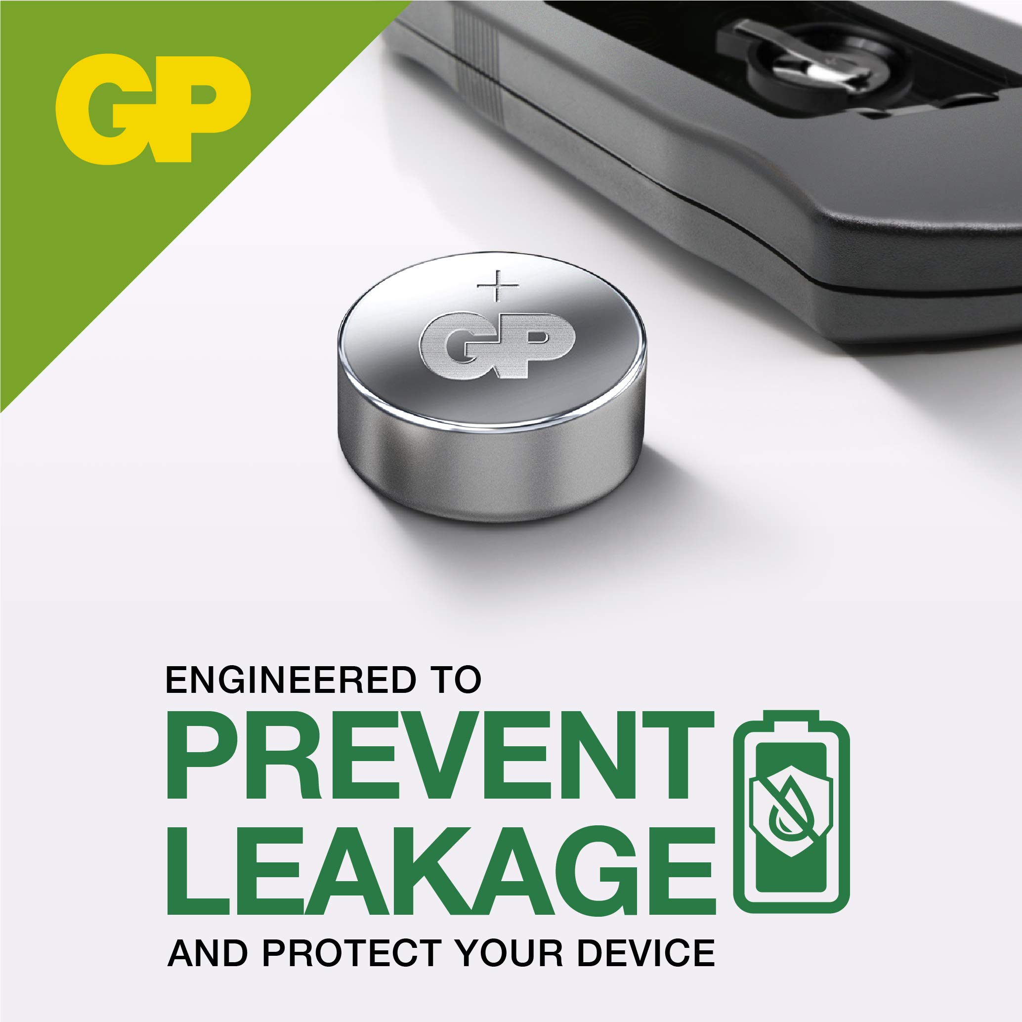 GP A76-2C10 Alkaline Button Batteries - 1.5V Long Lasting Power for Watches, Calculators, Toys & Medical Devices - 10 Pack LR44 Equivalent Batteries