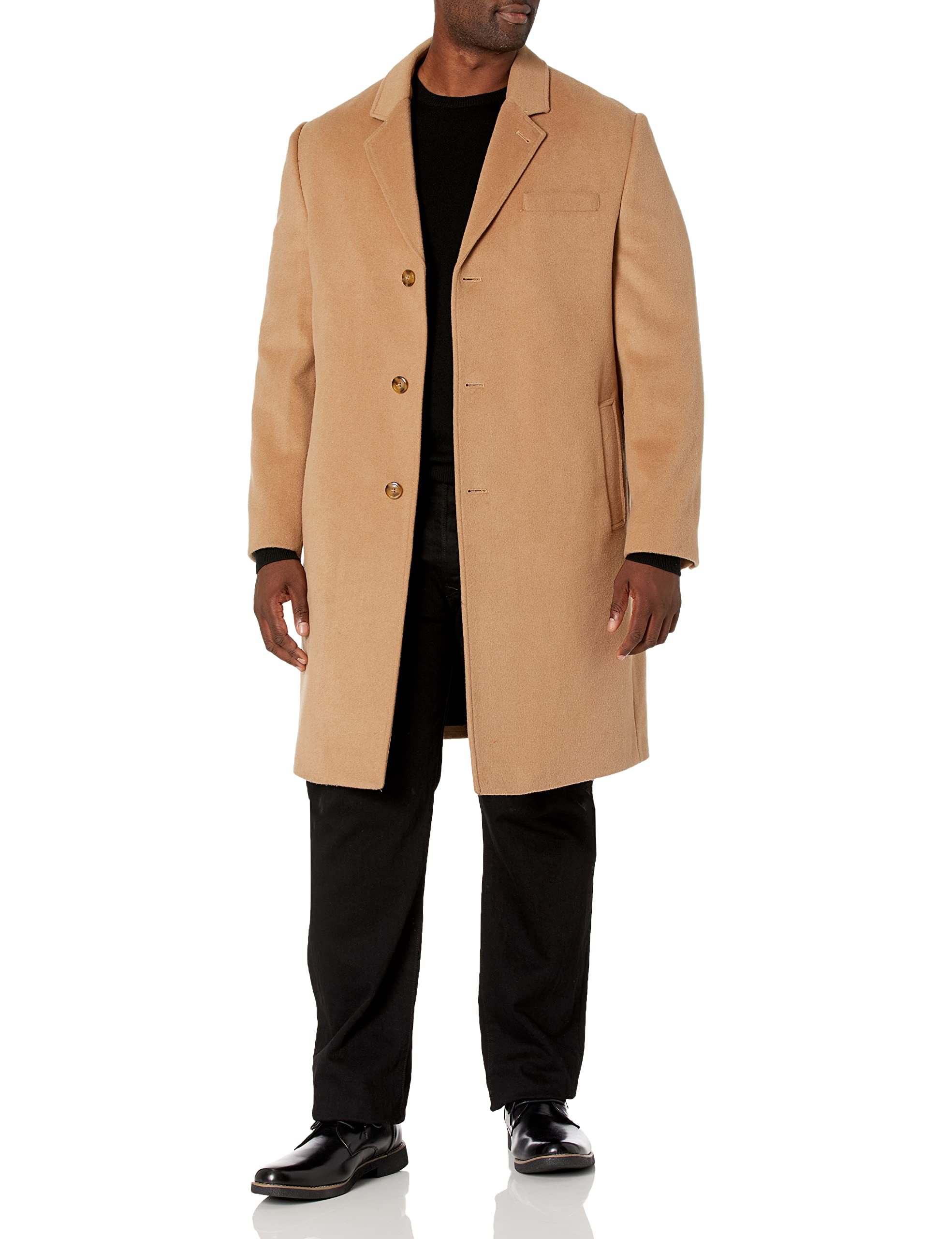 London Fog Men's Signature Wool Blend Top Coat - Classic Winter Overcoat for Business & Formal Occasions