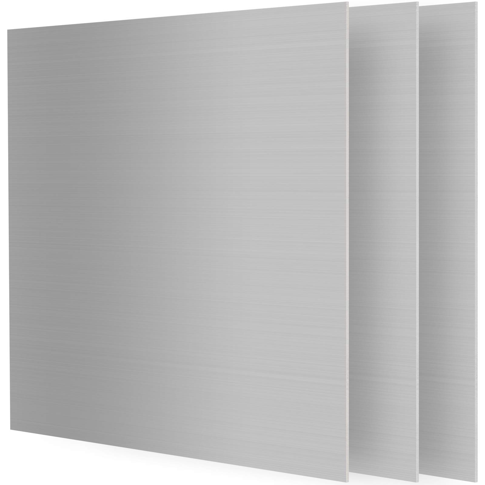Premium 6061 Aluminum Sheet 12x12x0.063 Inch - 3 Pack with Protective Film for Construction, Elevator, Transportation, Electronics & Aviation | Durable Metal Plates for DIY Projects, Industrial Use & Crafting
