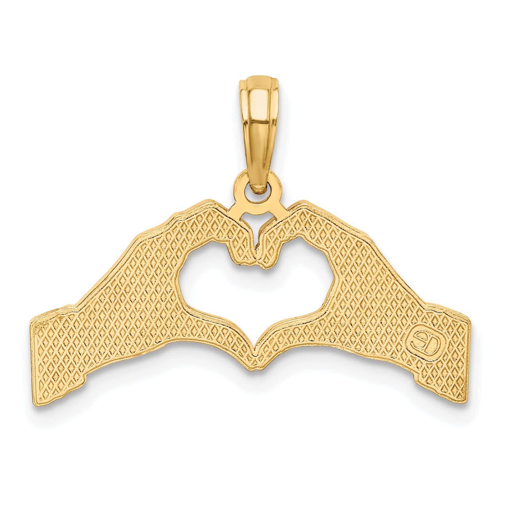 10K Yellow Gold Heart Hands Charm Pendant - Perfect for Valentine's Day Gifts, Anniversary Presents & Romantic Jewelry