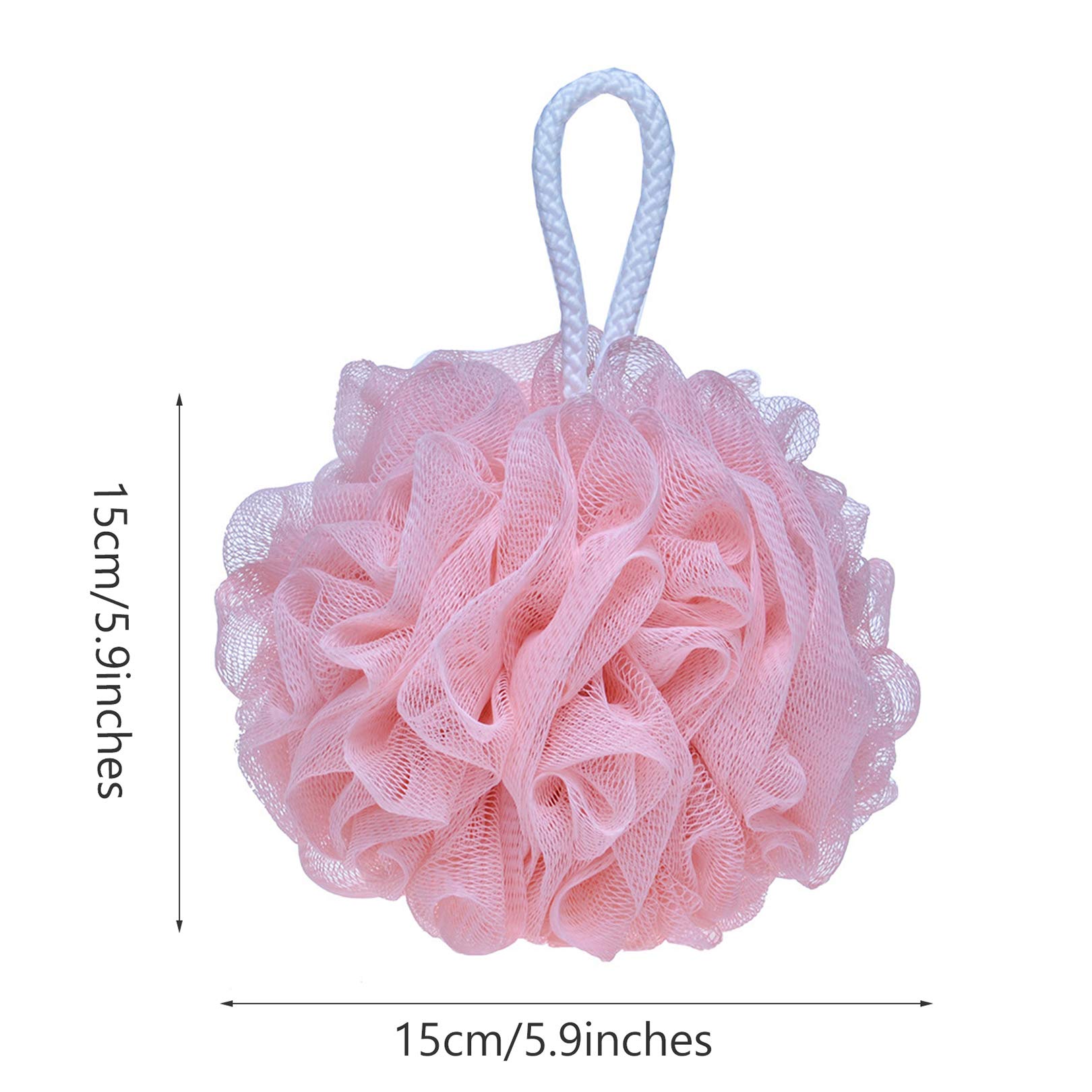 Exfoliating Mesh Pouf Bath Sponge - Shower Ball Pom for Deep Cleansing & Skin Renewal - Perfect for Daily Shower, Spa Day, and Gentle Body Exfoliation