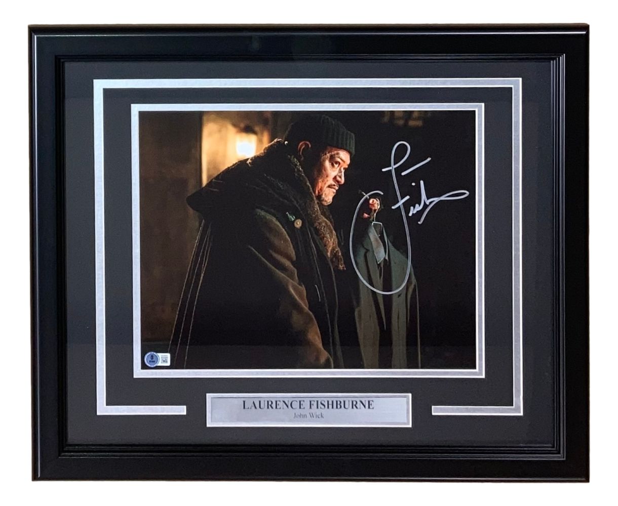 Laurence Fishburne Signed Framed 11x14 John Wick Movie Photo - Authentic Autograph Collectible for Fans & Memorabilia Enthusiasts - Perfect for Home Theater Decor, Man Cave, or Gift for Movie Lovers