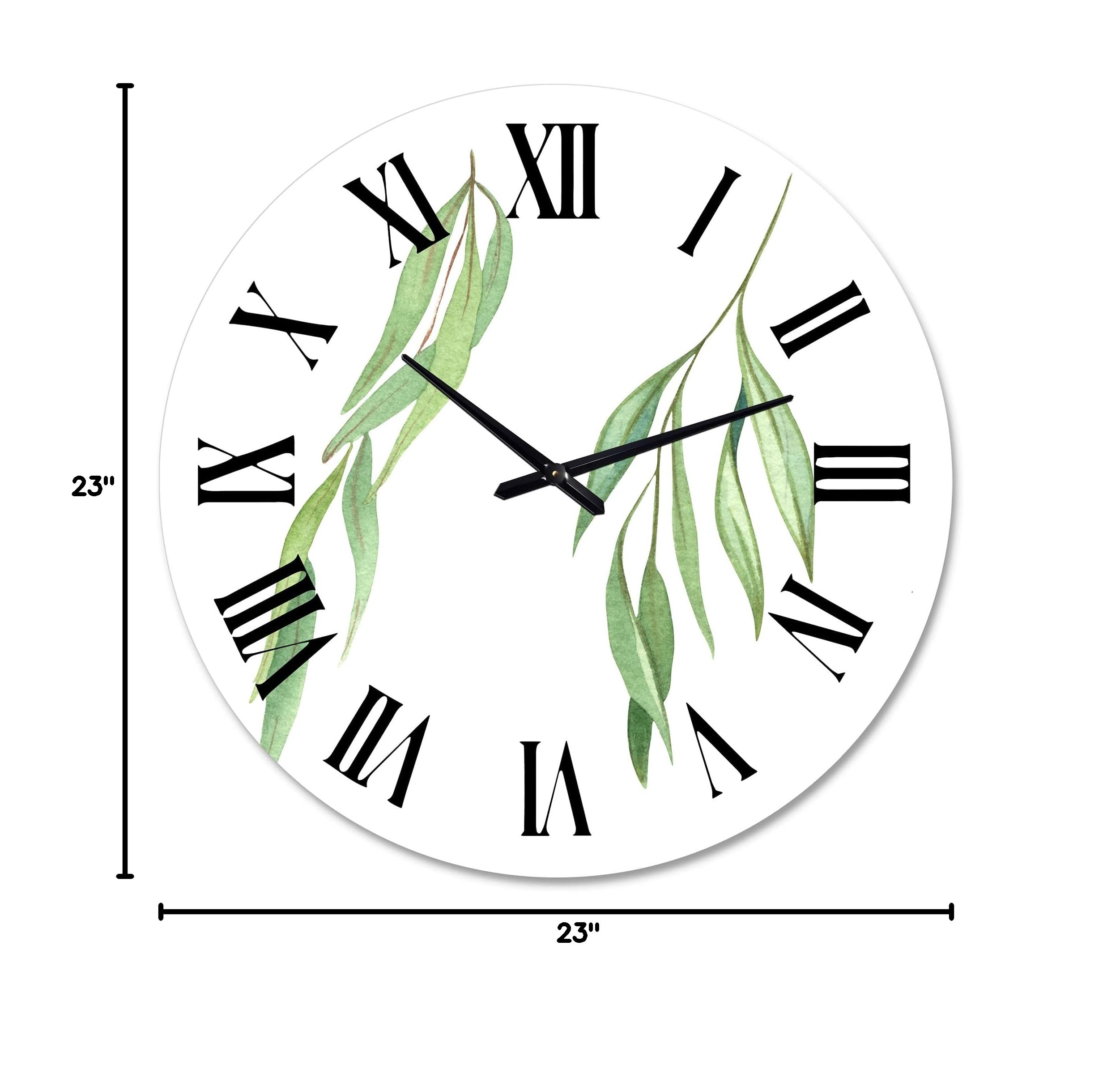 Farmhouse Wall Clock with Two Willow Branches - Large Floral & Botanical Wall Decor for Living Room, Bedroom, or Kitchen | Rustic Home Décor