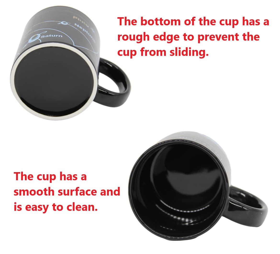 Heat Sensitive Changing Magic Mug - 12oz Solar System Earth Design Ceramic Coffee Cup | Color Changing with Hot Liquids | Perfect for Gifts, Office Use & Space Enthusiasts