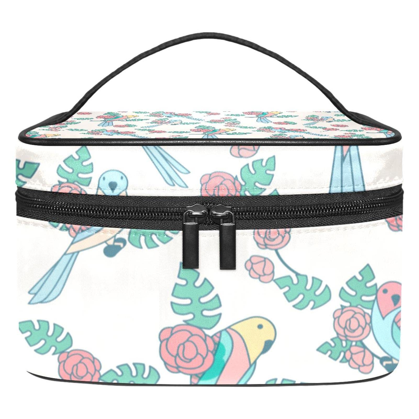 Stylish Budgie Print Cosmetic Makeup Organizer & Travel Toiletry Bag for Women - Perfect for Travel, Home Storage & Gift for Girls