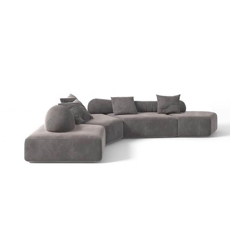 L-Shaped Corner Sectional Sofa in Chalk White - Left or Symmetrical Chaise Configuration - Perfect for Living Room, Family Room & Home Theater Seating