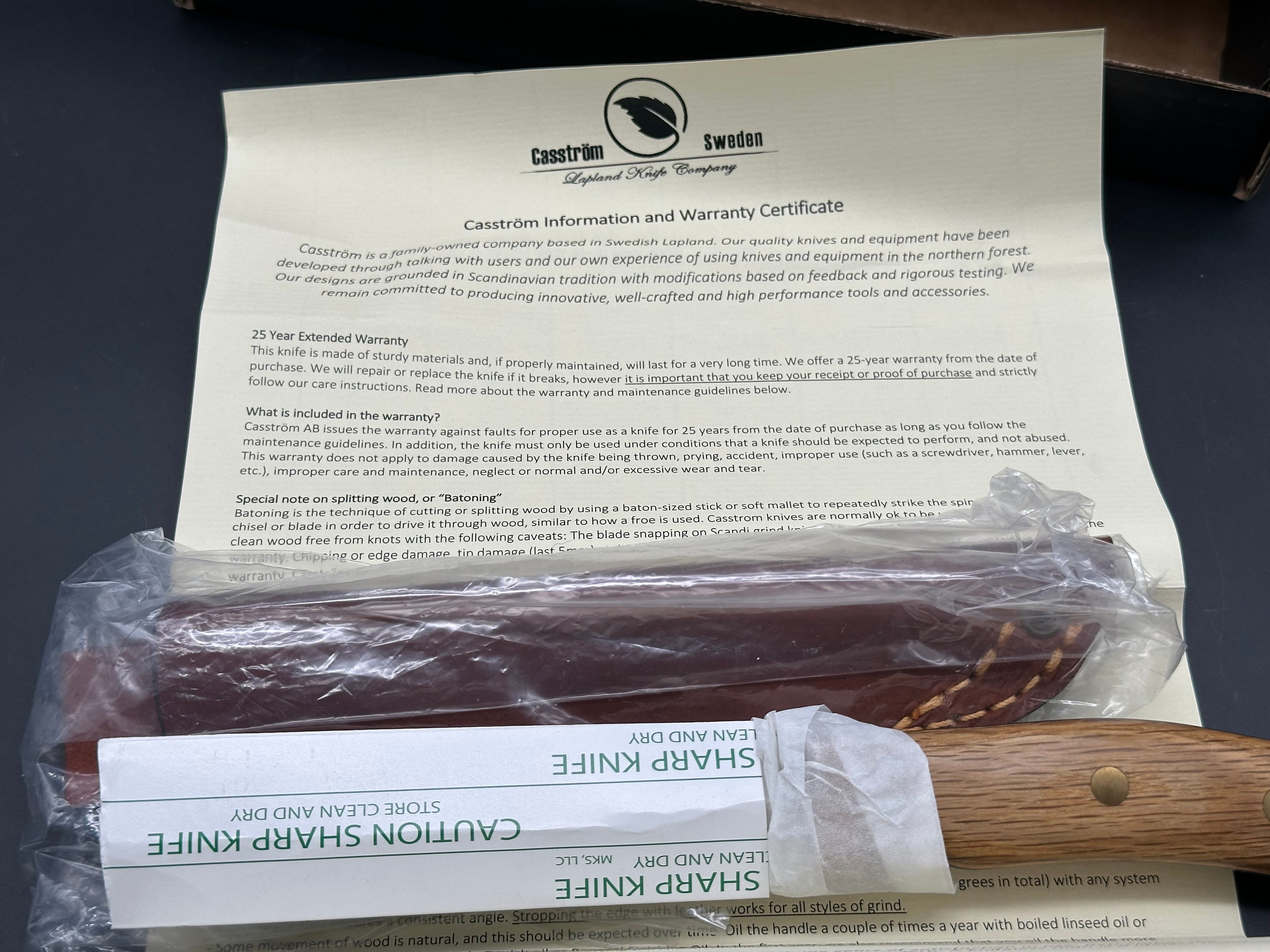 Casstrom No.10 Swedish Forest Knife - High Carbon Sleipner Steel Blade with Oak Handle | Bushcraft, Camping & Outdoor Survival Tool