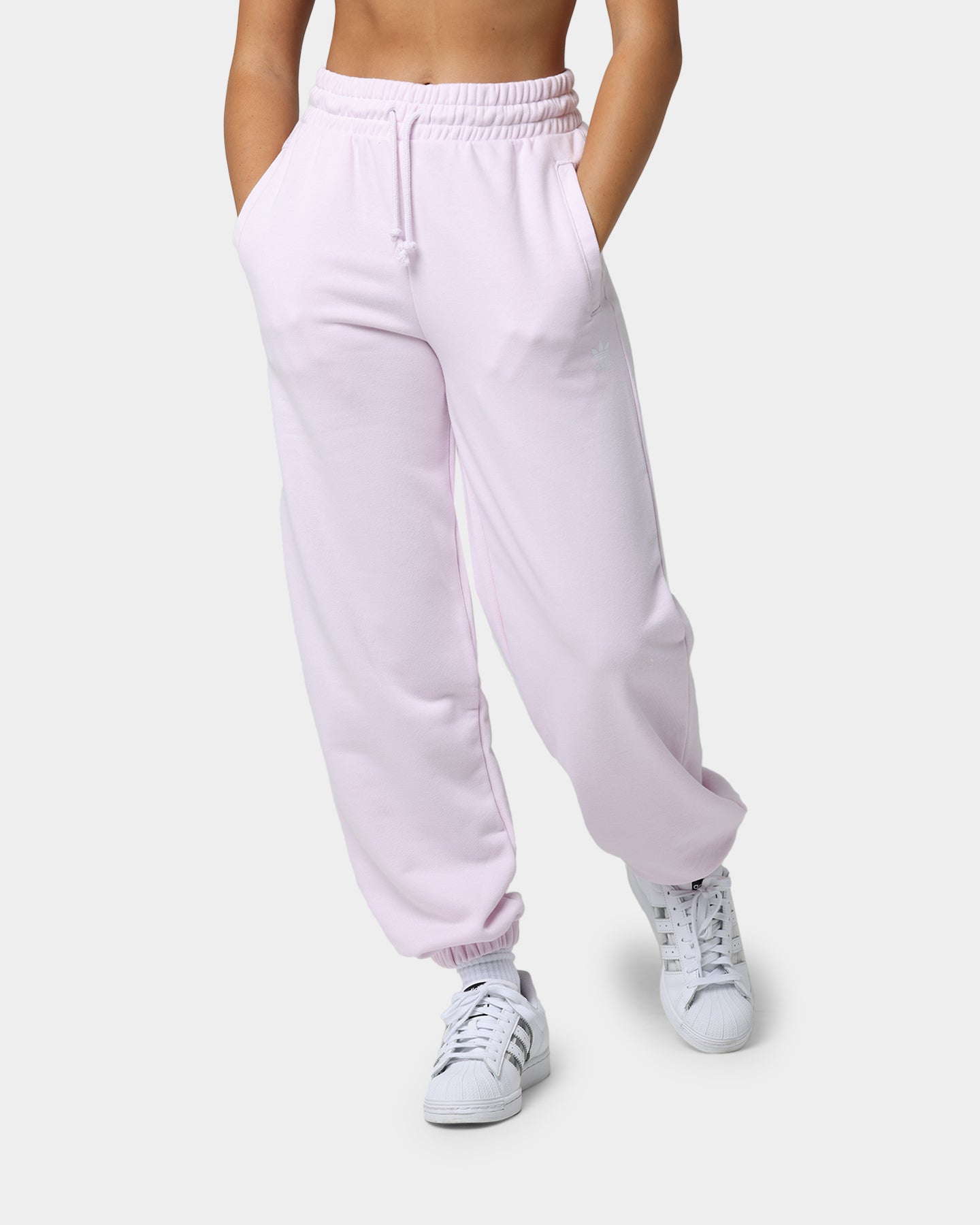 Adidas Women's Pink Sweatpants - Soft Fleece Lounge Pants for Yoga, Running & Casual Wear