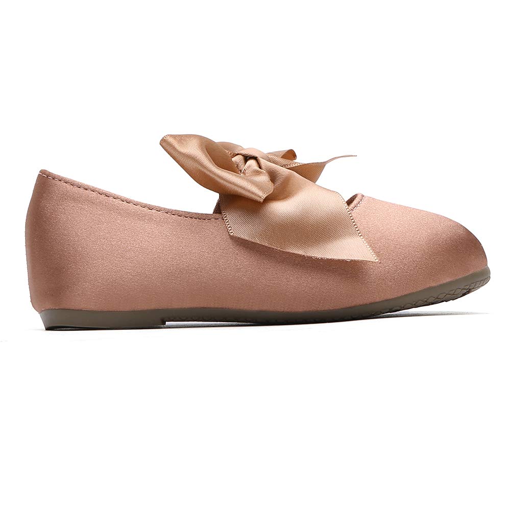 Little Girls Ballerina Slip-On Mary Jane Casual School Dress Flat Shoes - Dark Pink Size 7 M US Toddler - Perfect for Ballet Class, School, Parties & Everyday Wear