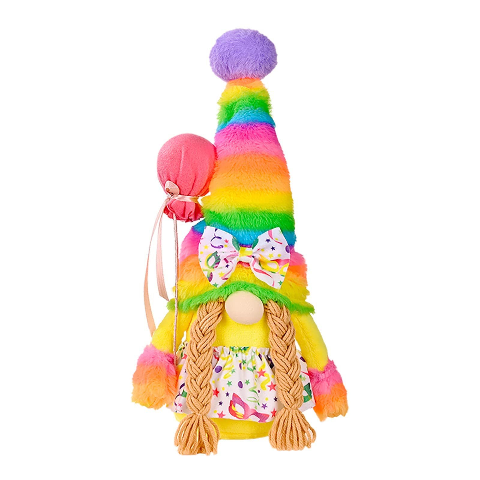 Rudolph Christmas Ornament - Rainbow Faceless Party Doll for Birthday & Holiday Decor - Desktop & Tree Decoration (Multicolor, One Size) - Perfect for Christmas Tree Decor, Birthday Party Centerpieces, and Festive Home Decor