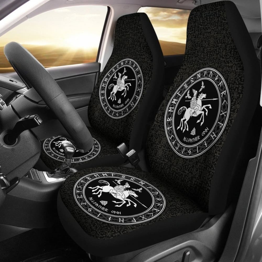 Premium Viking Odin All-Father Car Seat Covers - Norse Mythology Inspired Auto Accessories - Perfect Gift for Car Enthusiasts & Viking Fans (H191093223) - Great for Road Trips, Daily Commutes & Themed Vehicles