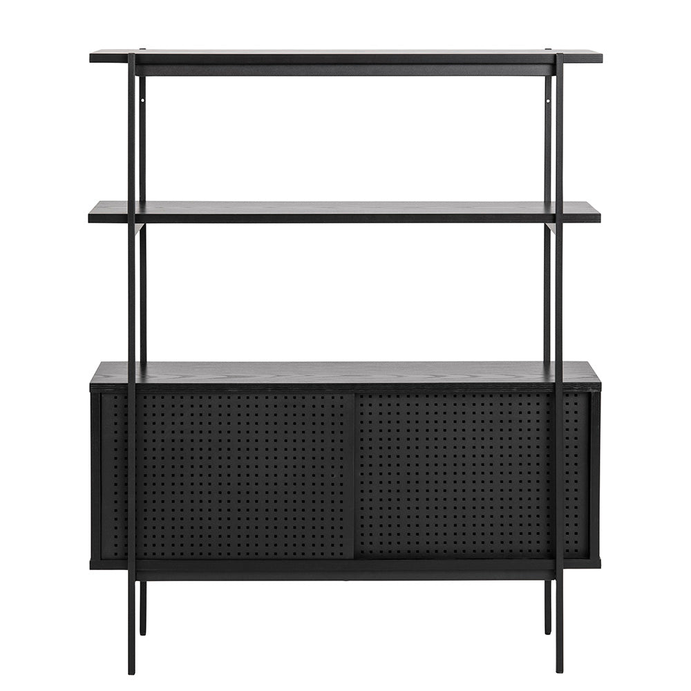 KREMAN 94cm Black Display Unit - Modern Shelf for Living Room, Bedroom & Office Storage & Organization