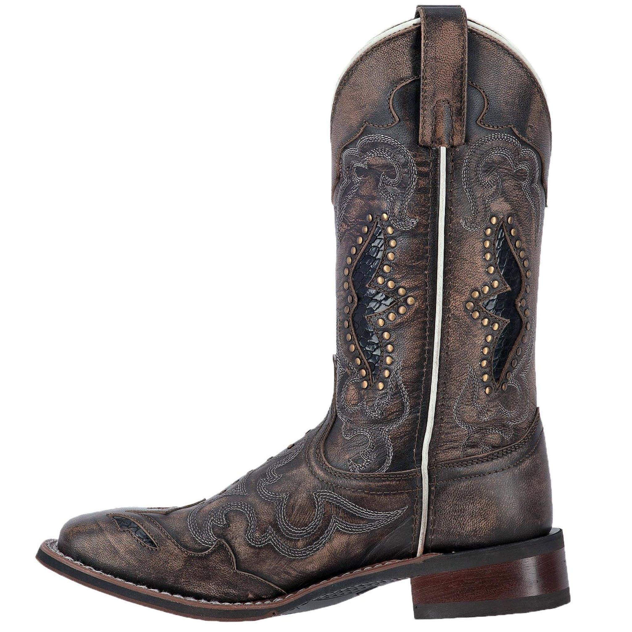 Laredo Women's Spellbound Studded Square Toe Dress Boots - Mid Calf Low Heel 1-2