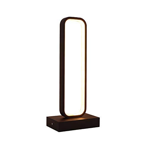 Modern LED Night Lamp - Black Rectangle Bedside Table Light, Aluminum Reading Desk Lamp with White Light for Bedroom, Hotel, Office - Perfect for Late-Night Reading & Cozy Ambiance