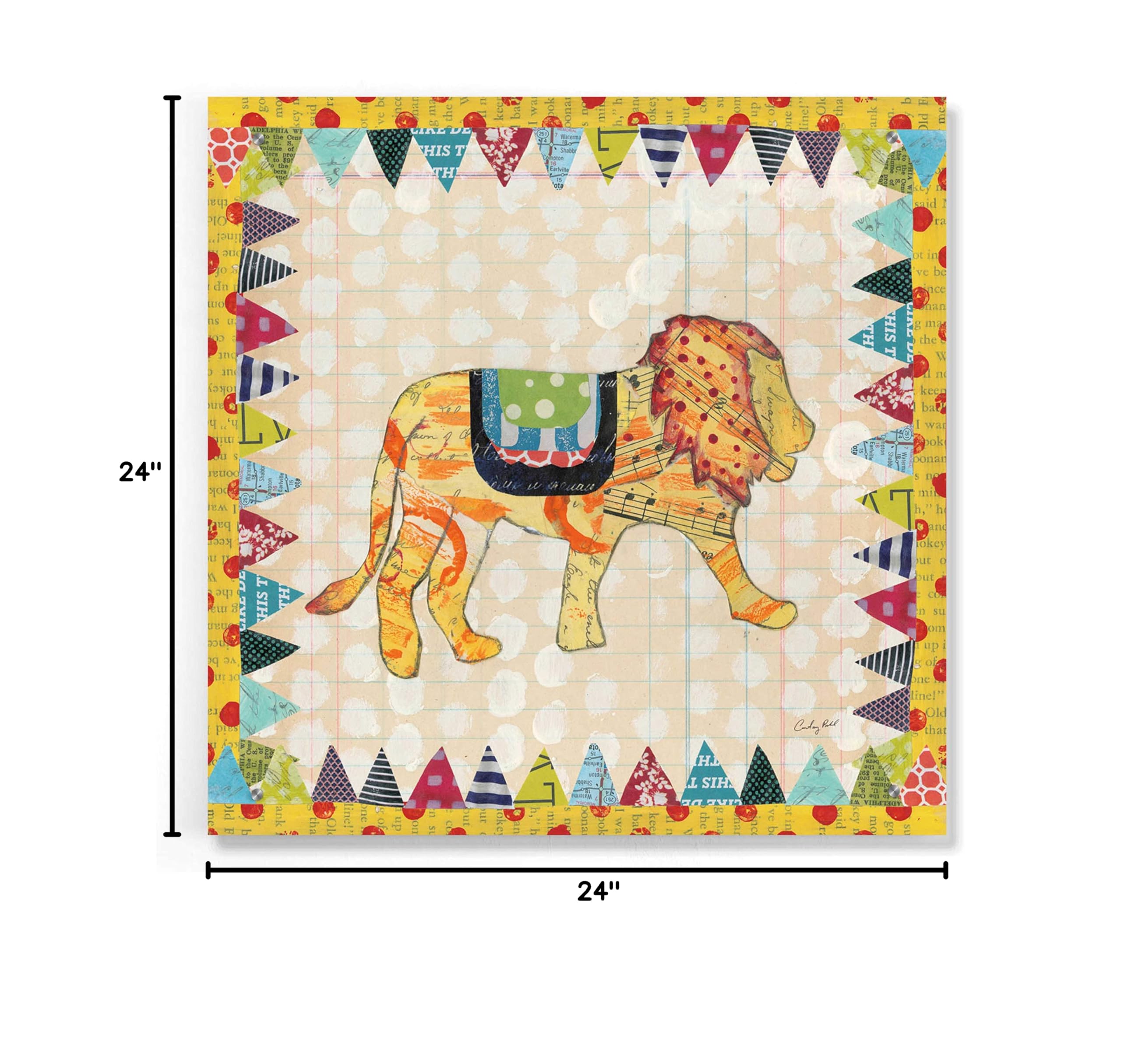 Circus Fun IV by Courtney Prahl - Vibrant 24x24 Inch Acrylic Glass Wall Art - Perfect for Living Room, Bedroom & Office Decor