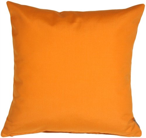 Sunbrella Outdoor Throw Pillows 20x20 Inches (Set of 2) with Inserts - Waterproof & Fade-Resistant Decorative Cushions for Patio, Poolside, and Garden Furniture - Tangerine Orange